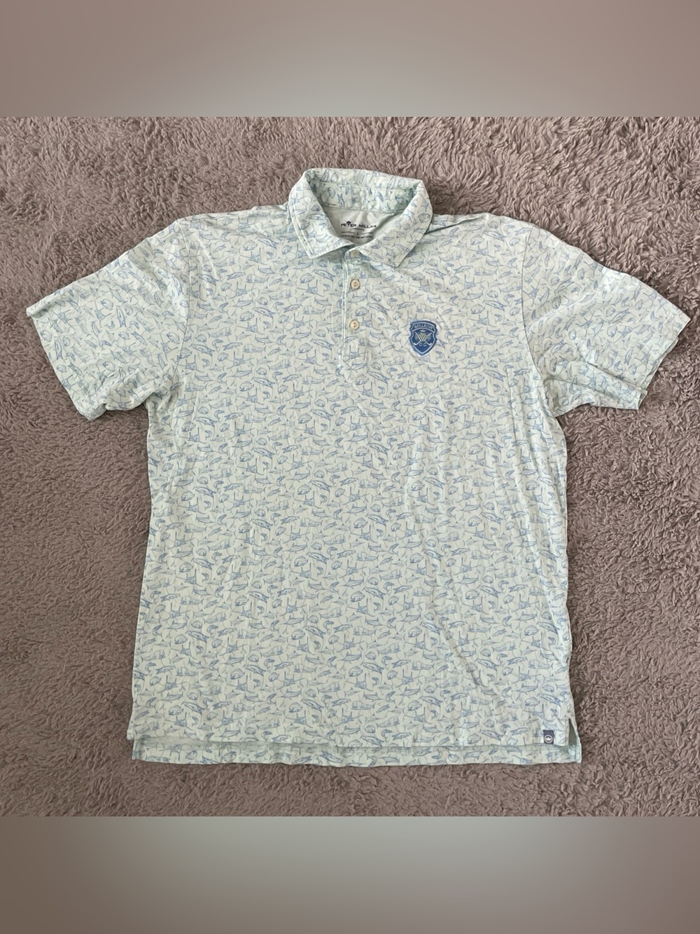 Peter Millar Seaside Polo Size Large Tropical Fish Belleair Country Club Logo